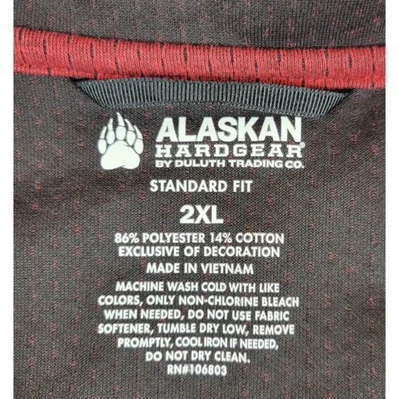 Alaskan Hardgear Duluth Trading Co Mens 2XL Quarter Zip Pullover Red 68224 OXD - Picture 5 of 8